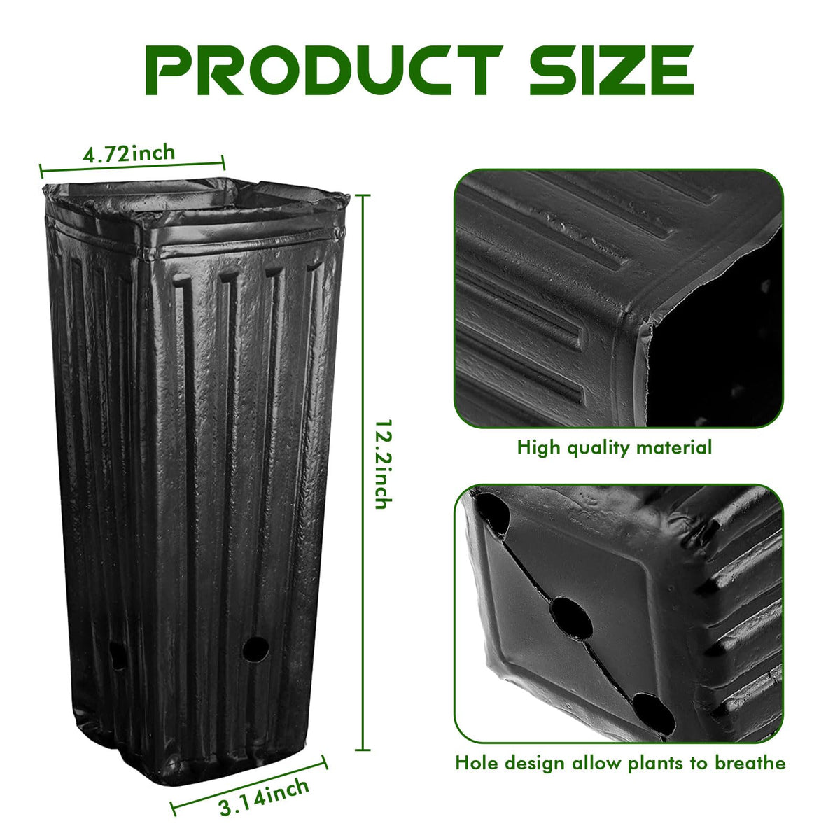 KBOROVER deep nursery pots showing side ventilation for airflow