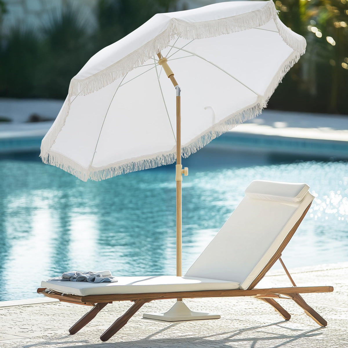 Kbrellaoutlets Patio Fringe Umbrella bag included for convenient storage