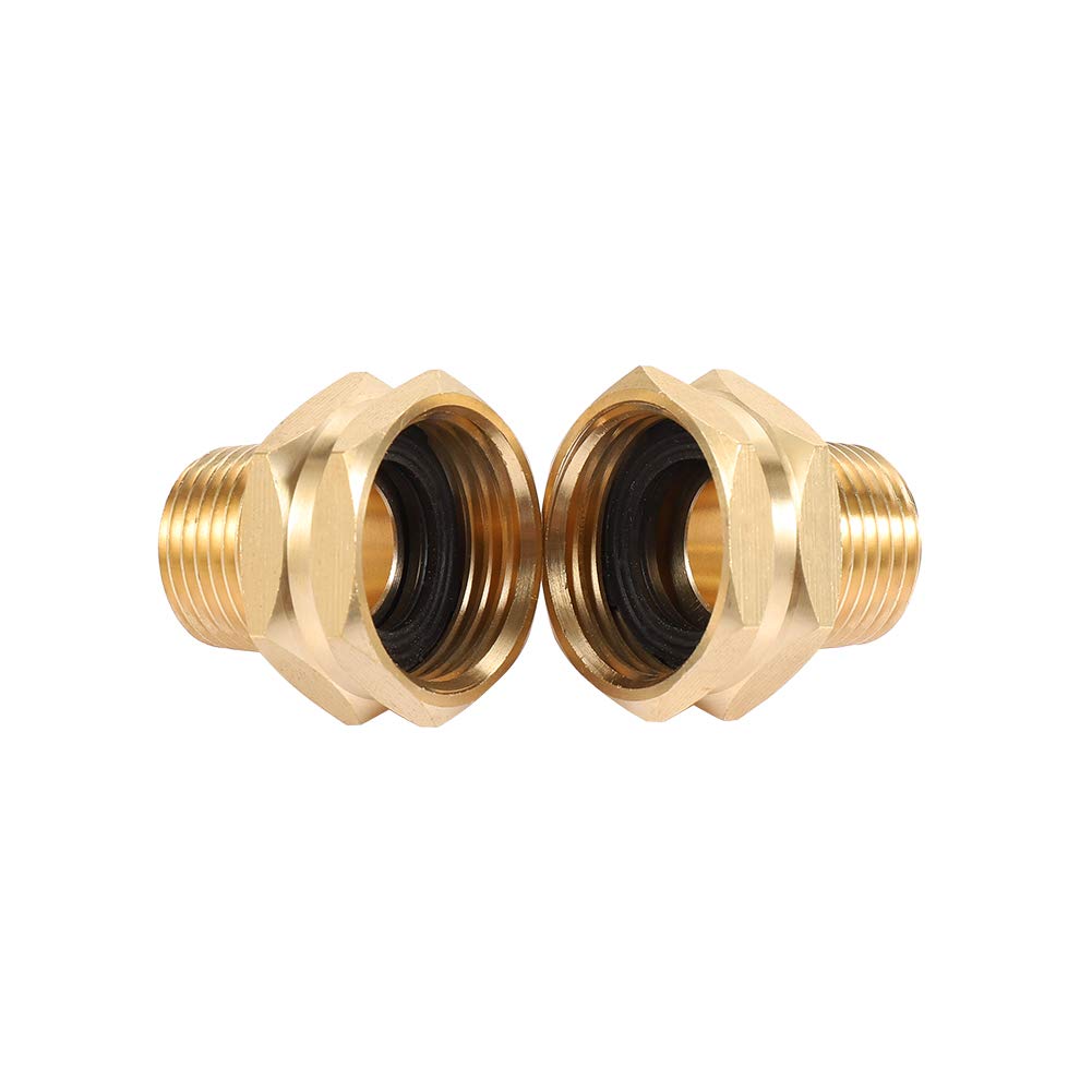 Kbrotech brass garden hose adapter side view highlighting durable construction