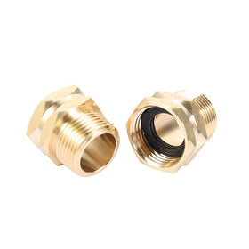 Kbrotech brass adapter assembly showing 3/4 GHT female to 3/4 NPT male connection