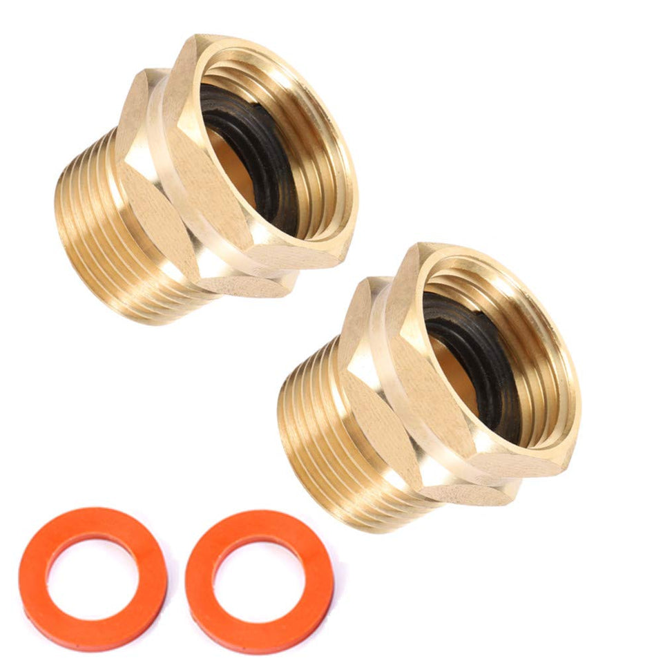 Kbrotech brass garden hose adapter close-up highlighting durable brass construction