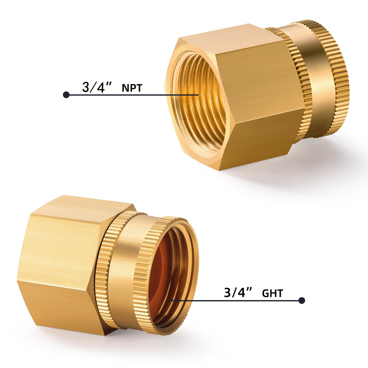 Kbrotech brass adapter with rubber washer and sealing tape for secure seals.