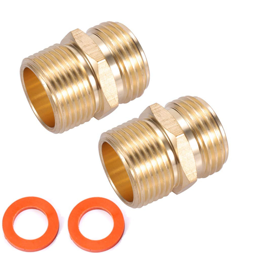 Kbrotech brass garden hose connector close-up, robust 3/4 GHT to 3/4 NPT fit.