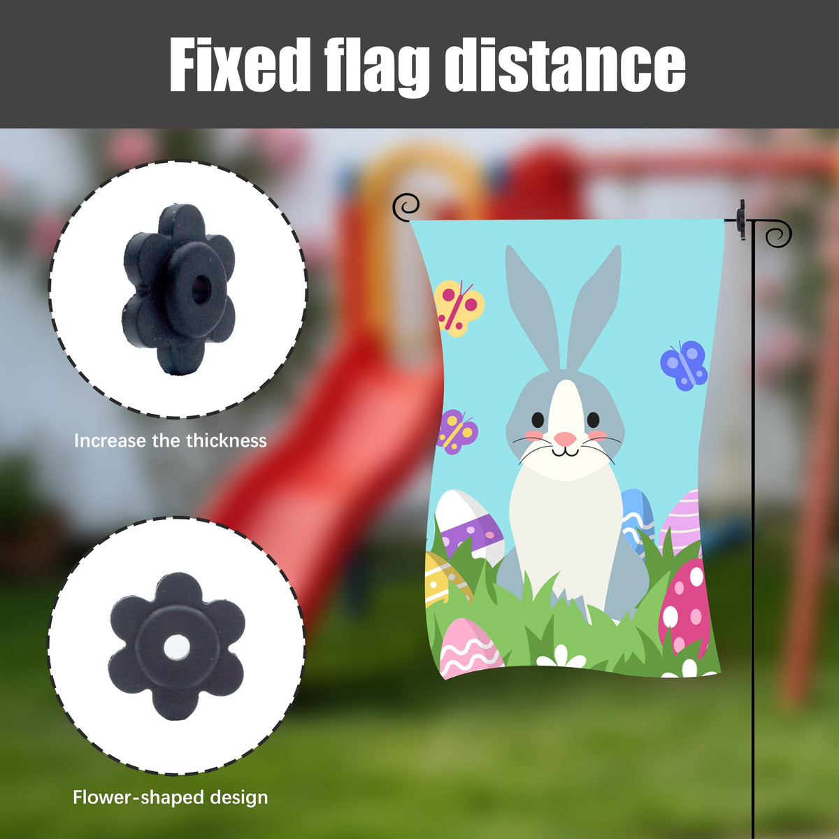 KCMOSGI weatherproof plastics and silicone ensure long-lasting flag support.