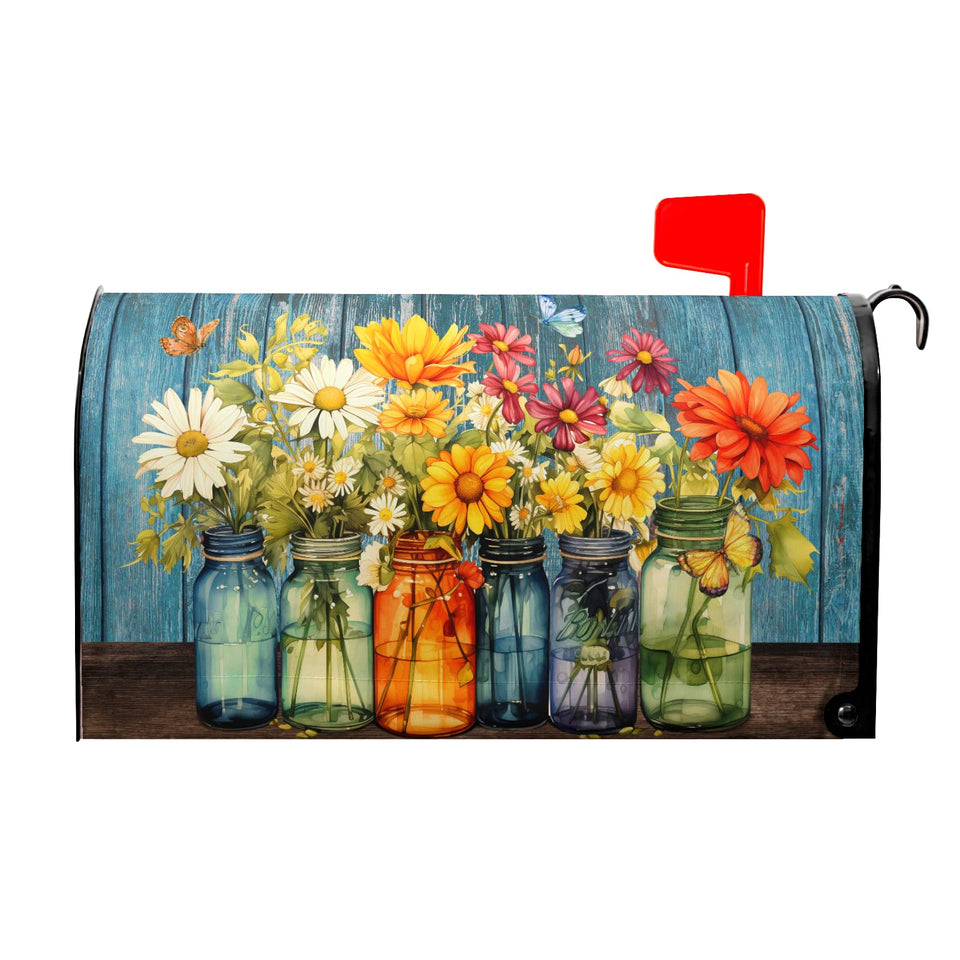 Kcozydecor spring flowers mailbox cover enhances curb appeal on standard 21x18 mailboxes.