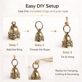 kcrygogo gift-wrap brass bells twine embellishments.