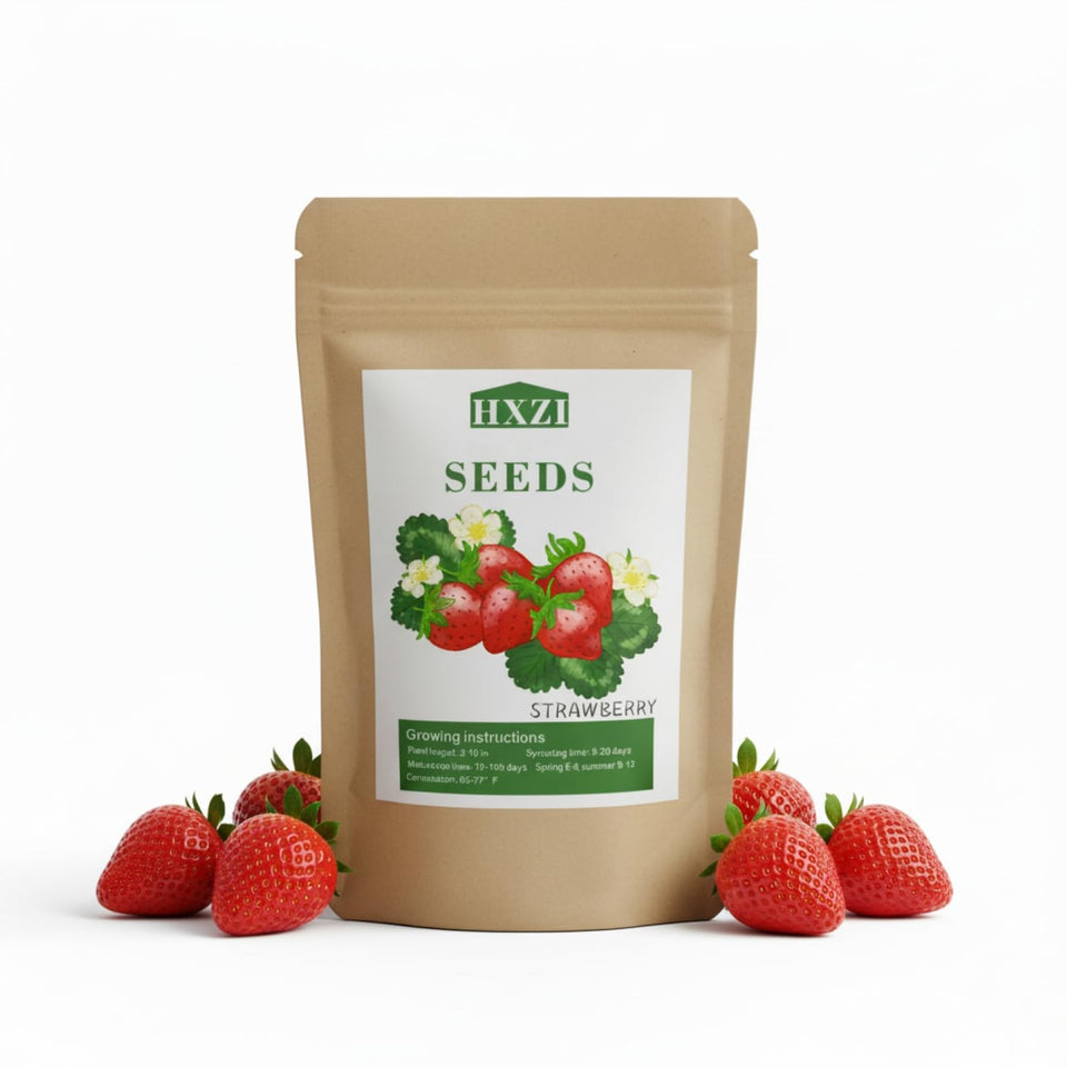 KCT GARDEN 2000 strawberry seeds packet ready for planting, offering high germination potential.