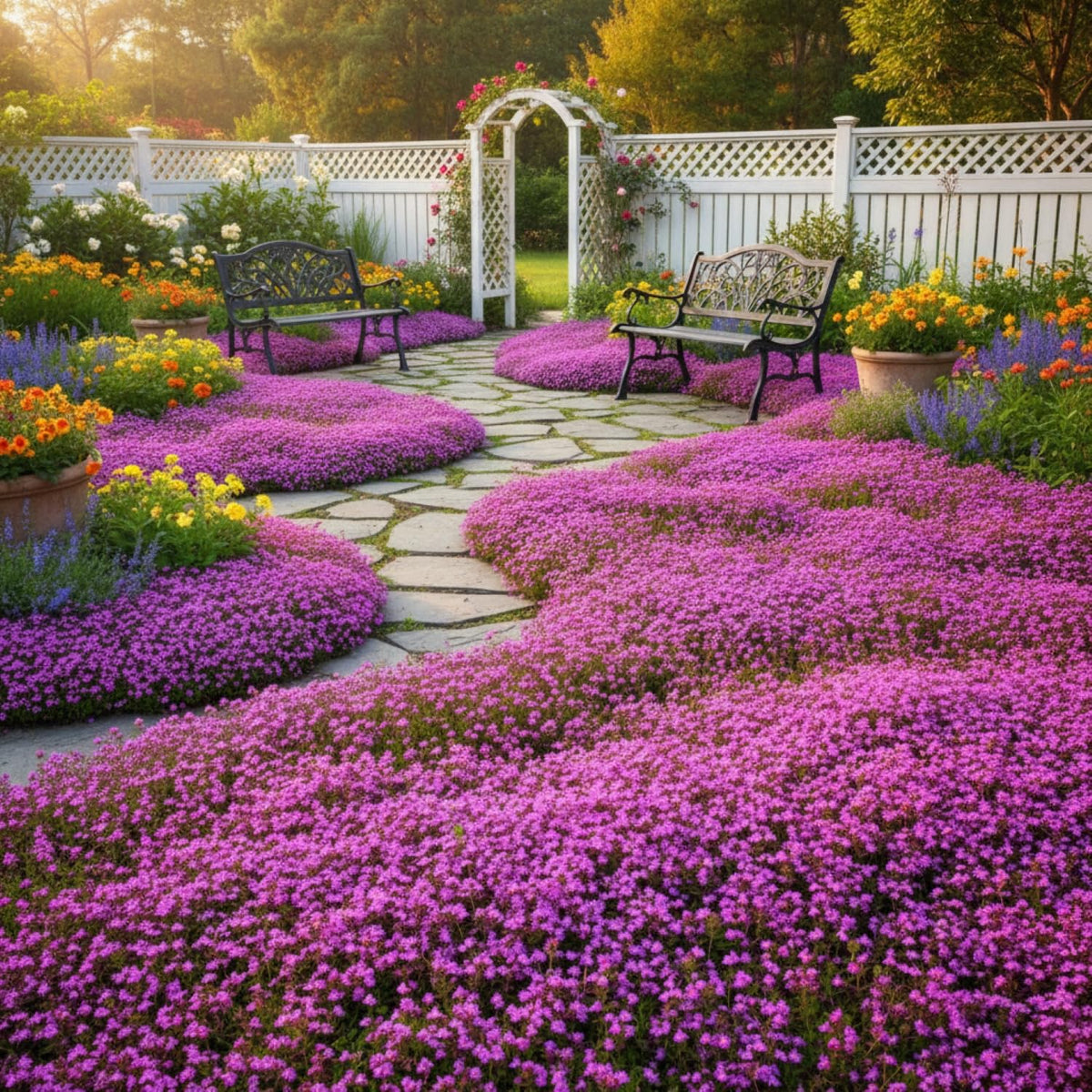 KCT GARDEN creeping thyme seeds with sand mix for even sowing.