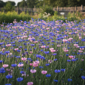 KCT GARDEN pollinator-friendly blue blooms in a sunny bed