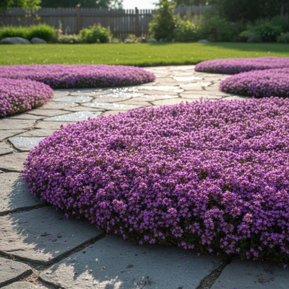 KCT Garden spreading thyme growth forming a seamless seasonal carpet.
