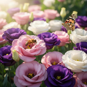 KCT GARDEN Thornless lisianthus seeds for elegant thorn-free cut flower arrangements.