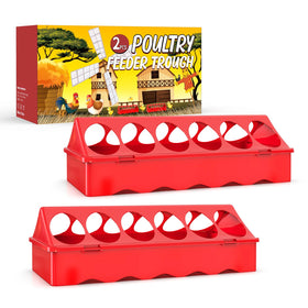 Kculehtlla 2-pack feeder trough shown for chicks, ideal for shared mealtimes.
