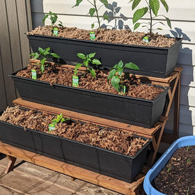 Kdgarden ladder plant shelf display keeps pots organized on compact multi-tier steps.