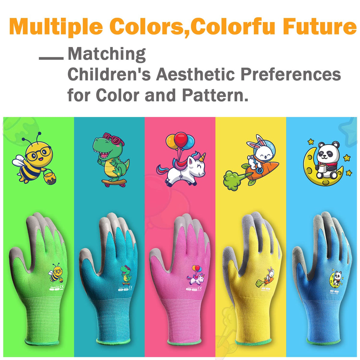 KDK kids gardening gloves turquoise pack adds color and durable protection