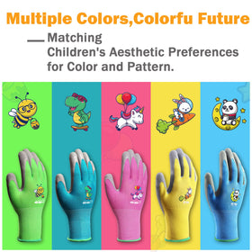 KDK kids gardening gloves turquoise pack adds color and durable protection