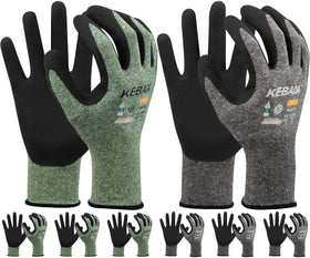 Kebada gardening gloves with latex-coated palm offering a durable grip for wet tasks