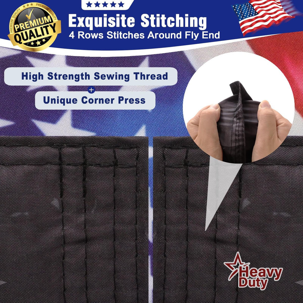 Keblo Betsy Ross flag UV fade-resistant finish keeps colors vibrant outdoors.