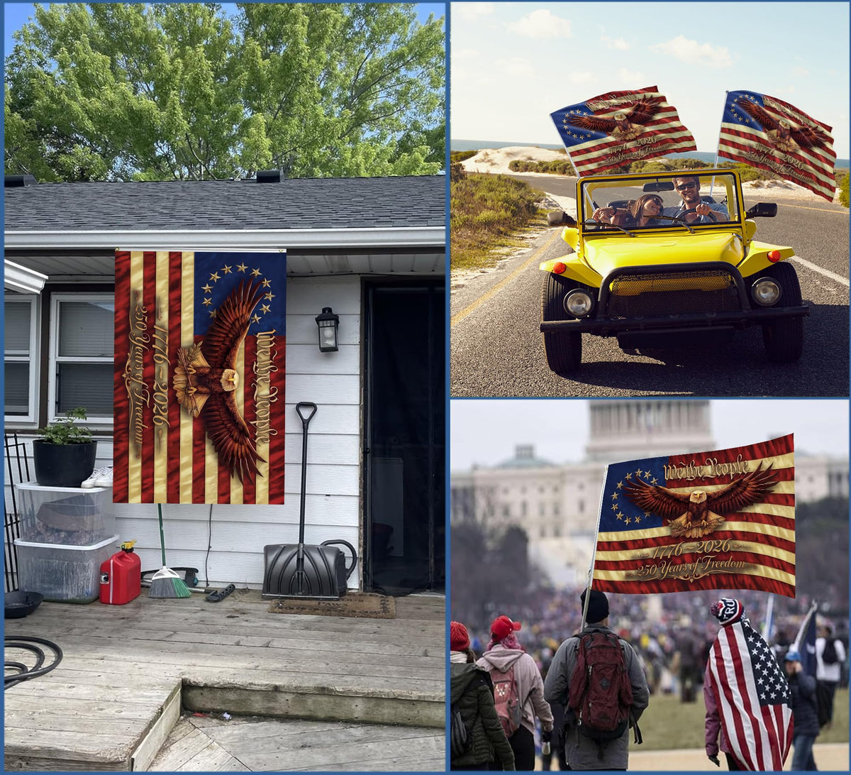 Keblo flag with brass grommets for secure outdoor mounting.