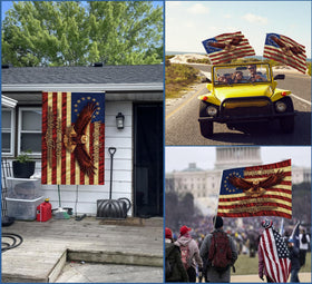 Keblo flag with brass grommets for secure outdoor mounting.
