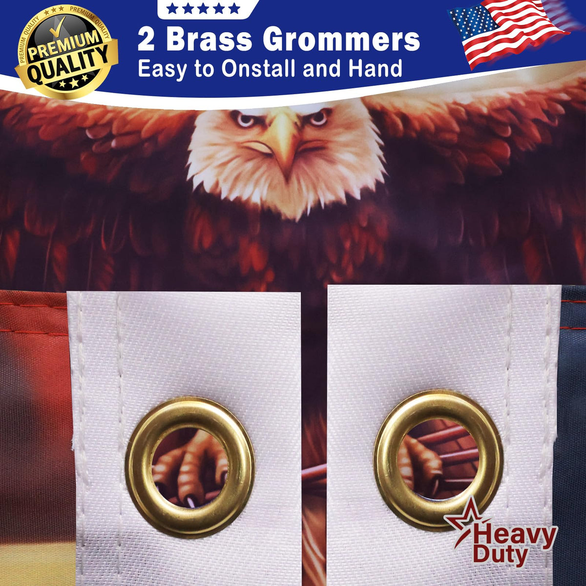 Keblo heavy-duty 3-ply construction flag with reinforced seams.
