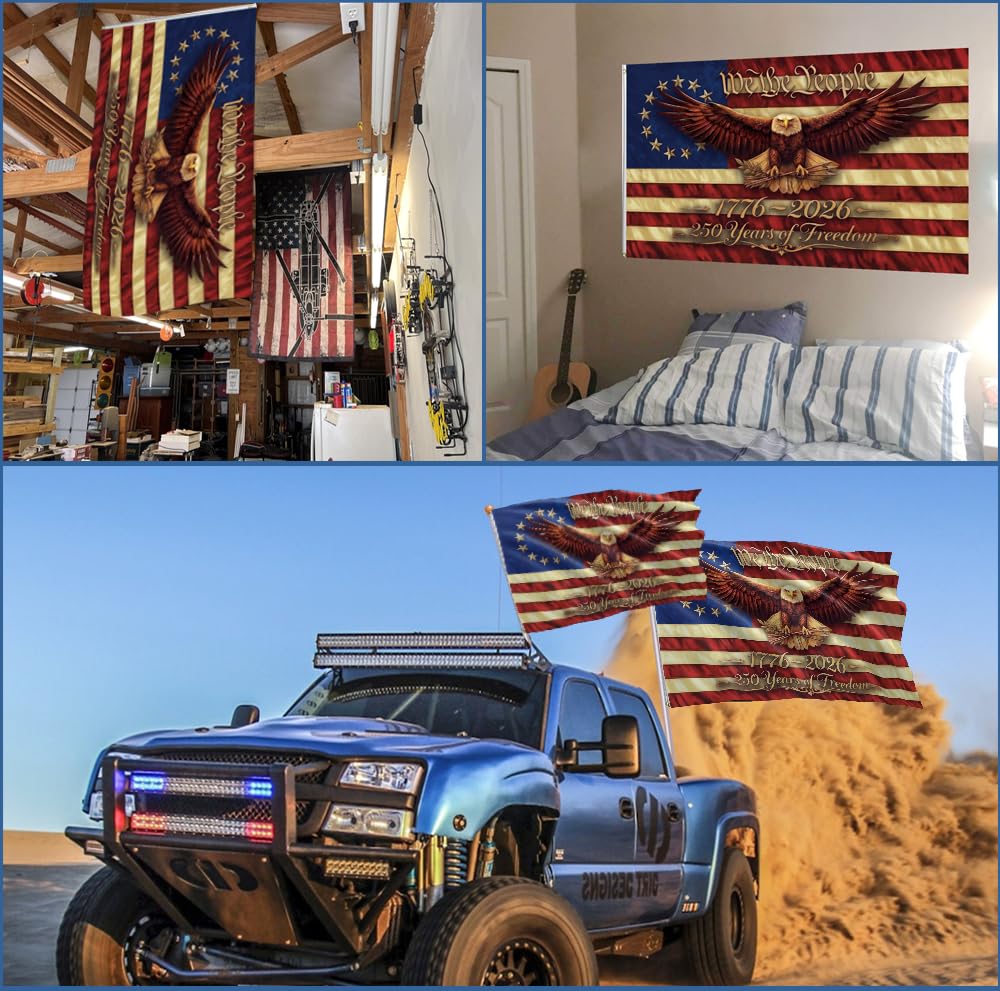 Keblo patriotic banner with fade-resistant colors and vivid print.