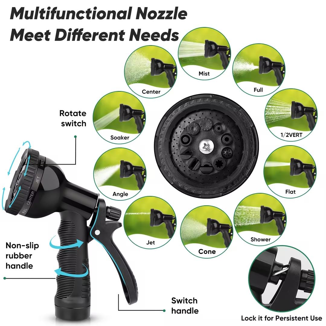 Kebose 10 functional nozzles offer versatile watering patterns.