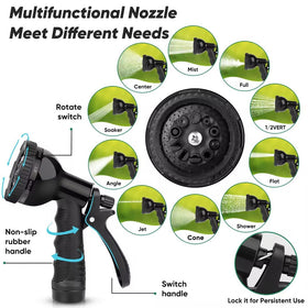 Kebose 10 functional nozzles offer versatile watering patterns.