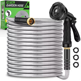 Kebose garden hose 50ft with metal shell for durable outdoor watering.