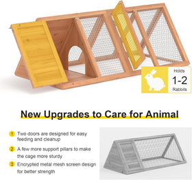 Kecreque rabbit hutch weatherproof shell protects pets from rain and cold outdoors.