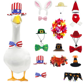 Kedaijin 8-set goose outfits on porch display, year-round yard decor potential