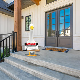 Kedaijin Porch Goose Sign enhances yard ambiance with playful warning