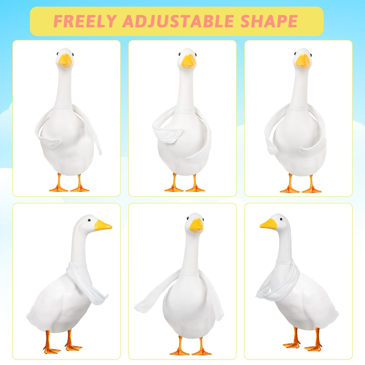 Flexible internal wiring lets Kedaijin wings fit various goose sizes with easy shaping.
