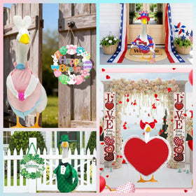 Kedaijin Autumn goose outfit complements cozy yard decor.