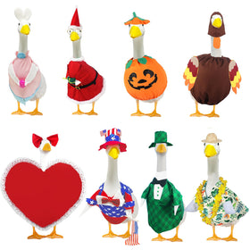 Kedaijin Valentines Day goose outfit on lawn adds festive charm.