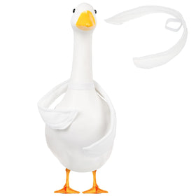 Kedaijin Poseable Goose Wings on porch goose create seasonal charm.