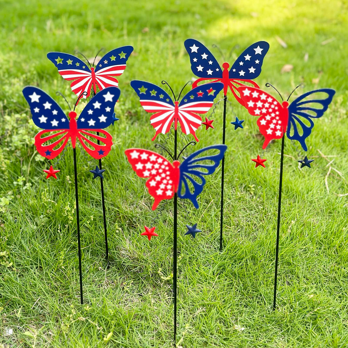 KEDONCHEN Americana butterfly stakes bring festive outdoor flair to porches and driveways