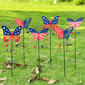 KEDONCHEN butterfly stake with stars beneath wings for vibrant Fourth of July display