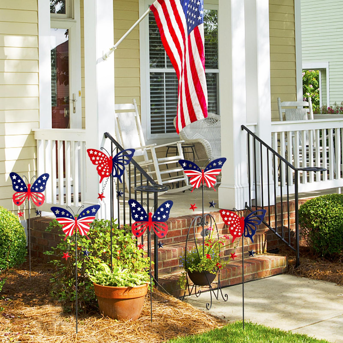KEDONCHEN patriotic garden decor butterfly sign enhances yard celebrations