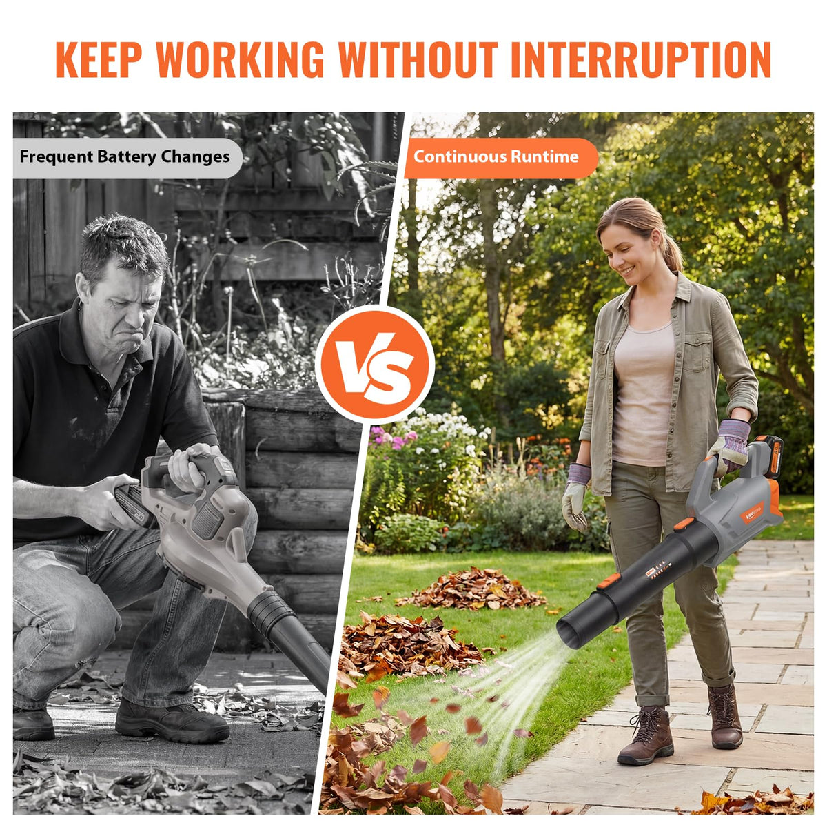 Keenstone Leaf Blower long-tube attachment for wide-area clearing