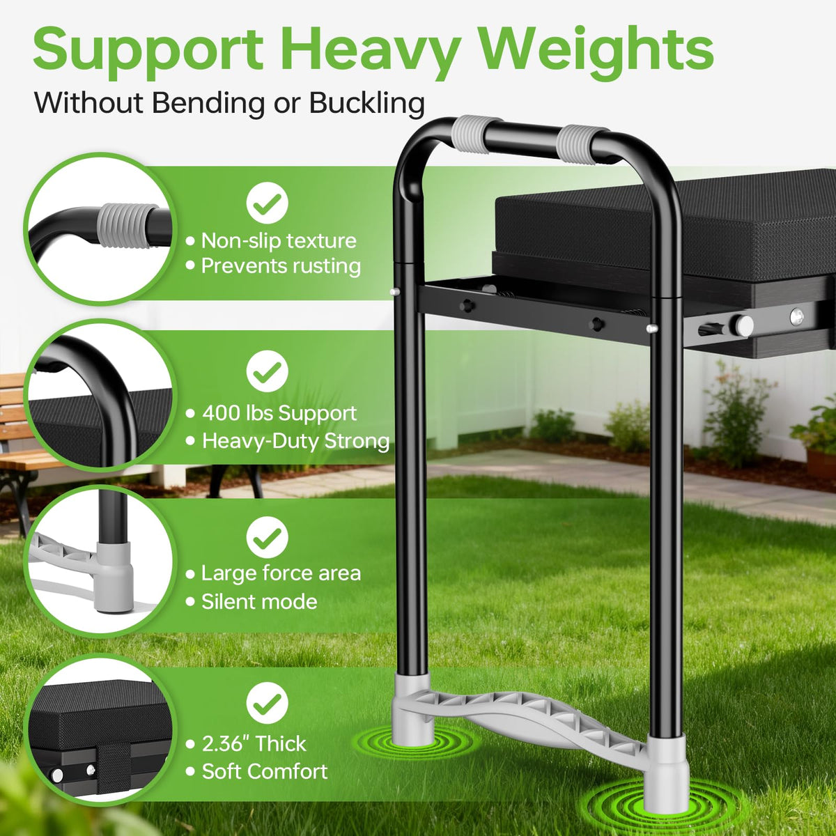 KeepTrim foldable-garden-chair is portable for storage and transport.