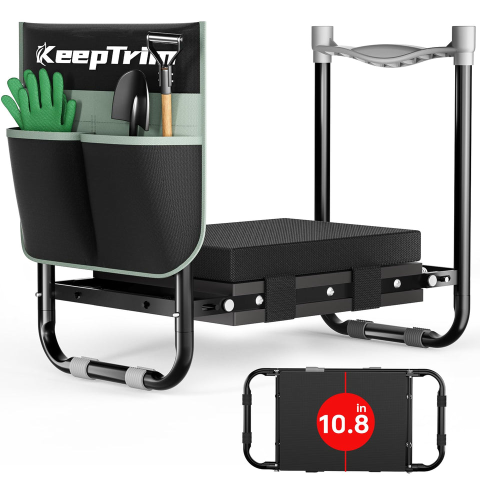 KeepTrim garden kneeler-seat foldable provides ergonomic support for comfortable gardening.