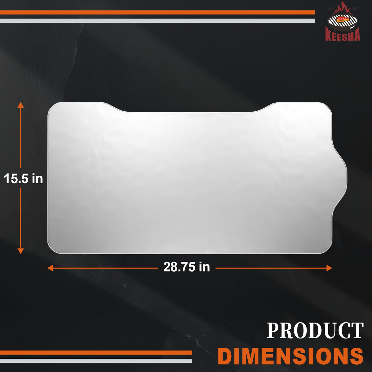 KEESHA Drip Tray Liner fits Ironwood 885 close-up with precise dimensions
