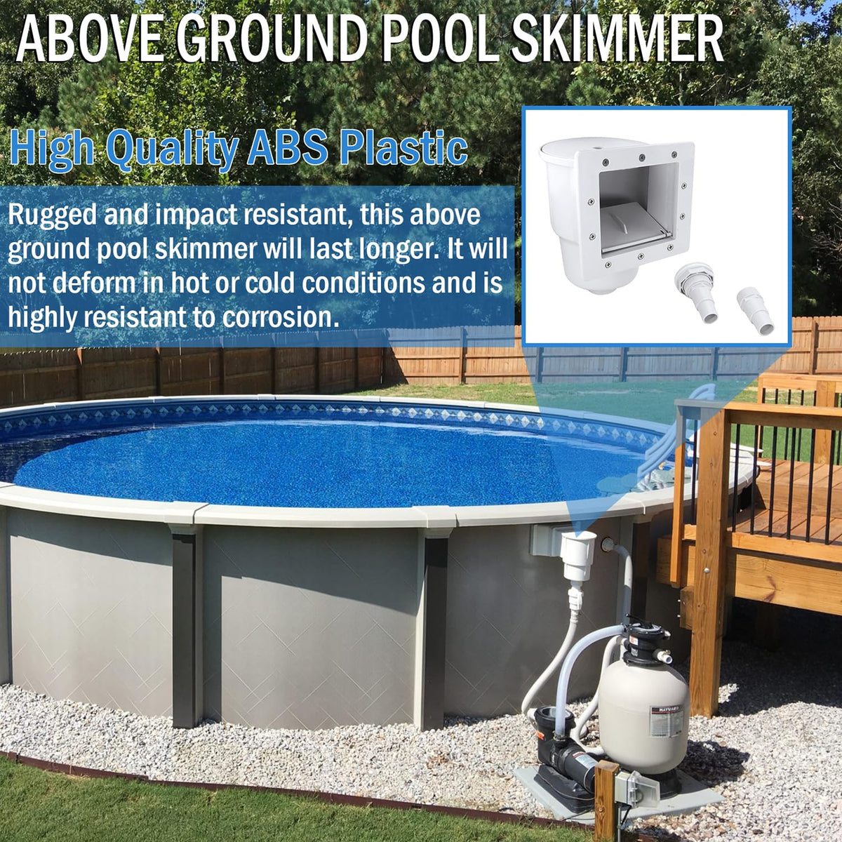 Kefly skimmer cover protects the opening for a clean, secure installation.