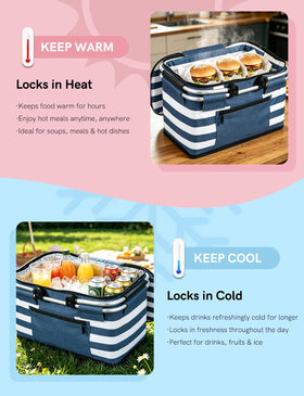 KEFOMOL foldable picnic basket offers portable storage and travel-friendly design.