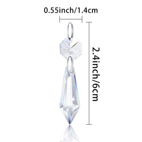 Kehail crystal-clear pendant highlights a 60mm drop for chandelier accents.