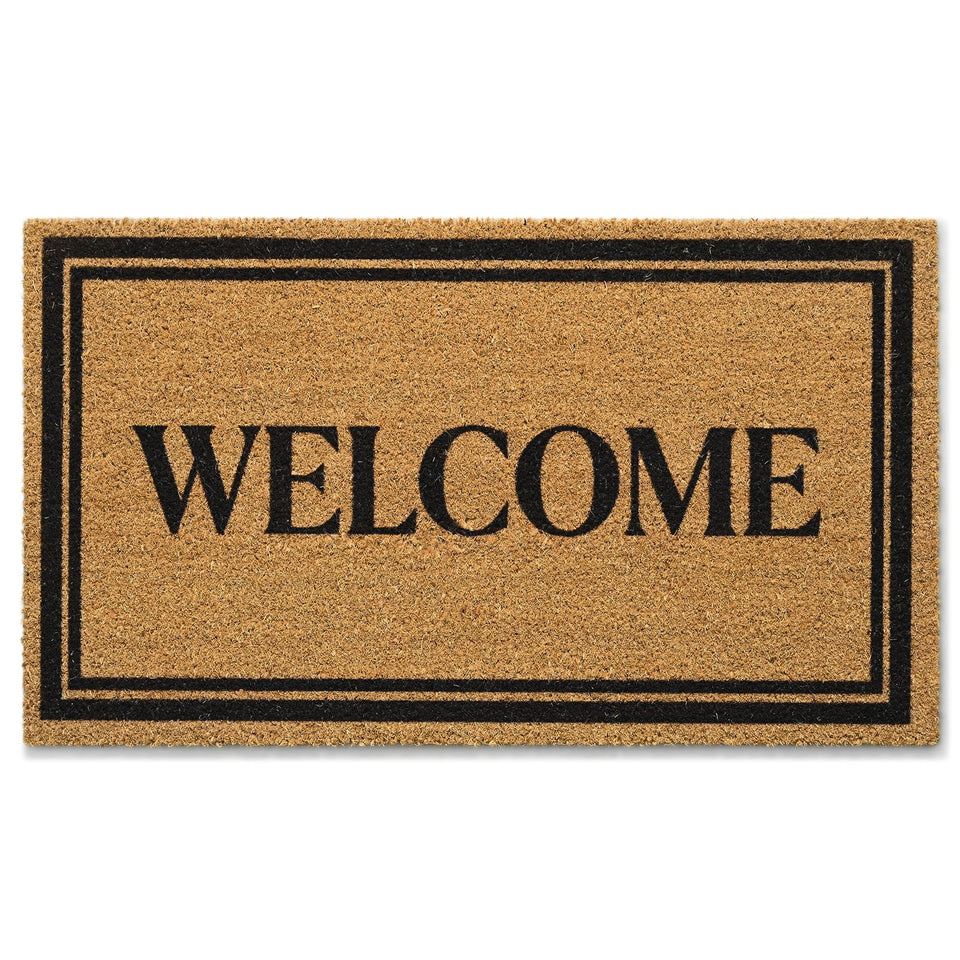Kelarea front door mat natural coco coir texture cleans shoes at the entry.