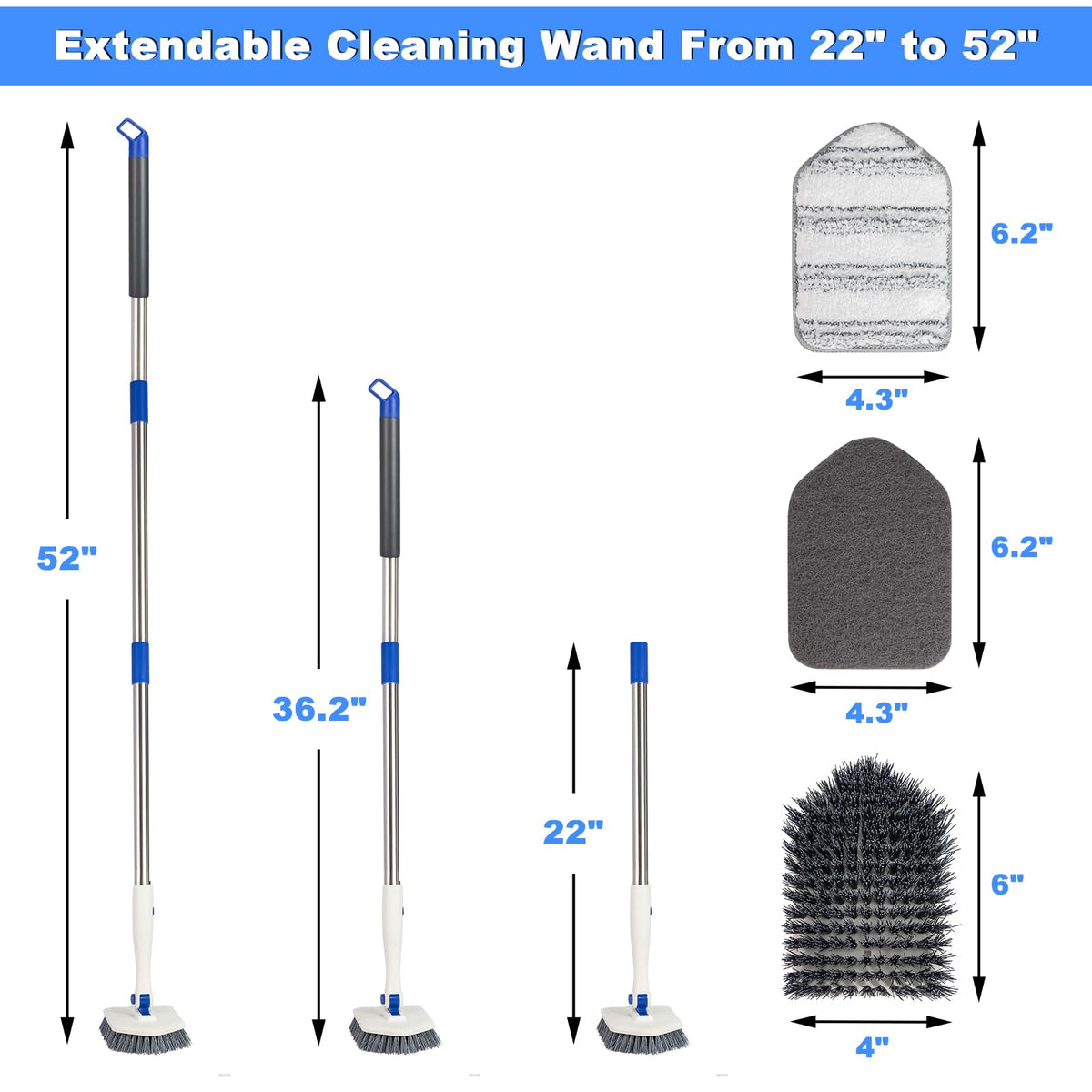 Keleekelin rotating head locks at 45, 90, and 180 degrees for precise cleaning angles