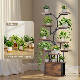 KELHOMECL plant shelf drawer offers convenient storage for tools and decor.