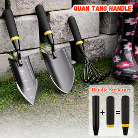 Kemaier cultivator with ergonomic handle helps break up soil and aerate beds.