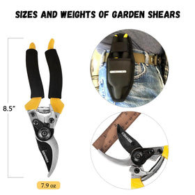Close-up of Kemaier pruning shears razor-sharp blades for clean cuts.